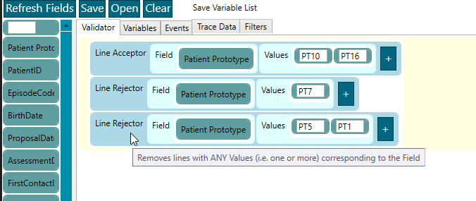 Line Validator Name and Description